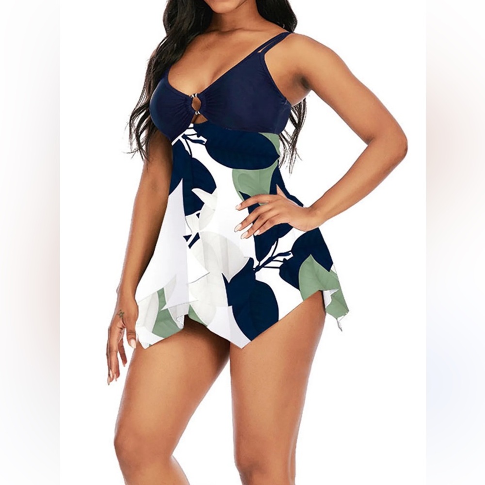Womens Tummy Control‎ Swimdress Plus Size Skirtini CoverUp Swimsuit M
